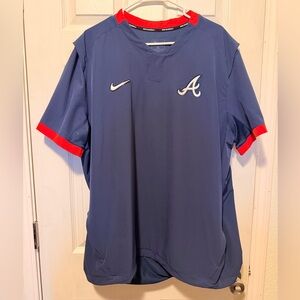 Men's Atlanta Braves Nike Navy/Red Authentic Collection Short Sleeve Hot Pullove